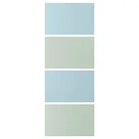 МЕХАМН 4 панелі для рами розсувних дверцят, блакитний/світло-зелений, 75x201 см