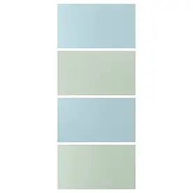МЕХАМН 4 панелі для рами розсувних дверцят, блакитний/світло-зелений, 100x236 см