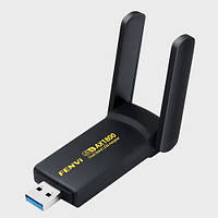 USB Wi-Fi мережевий адаптер 1800Мб, 802.11ax, 2 антени, Fenvi FU-AX1800, USB 3.0, підтримка WPA3