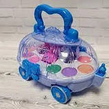 Набір дитячої косметики в скриньці FROZEN ГОЛУБИЙ 4 на коліщатках(CS 68 E)., фото 2