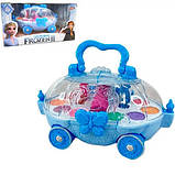 Набір дитячої косметики в скриньці FROZEN ГОЛУБИЙ 4 на коліщатках(CS 68 E)., фото 5