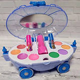 Набір дитячої косметики в скриньці FROZEN ГОЛУБИЙ 4 на коліщатках(CS 68 E)., фото 4