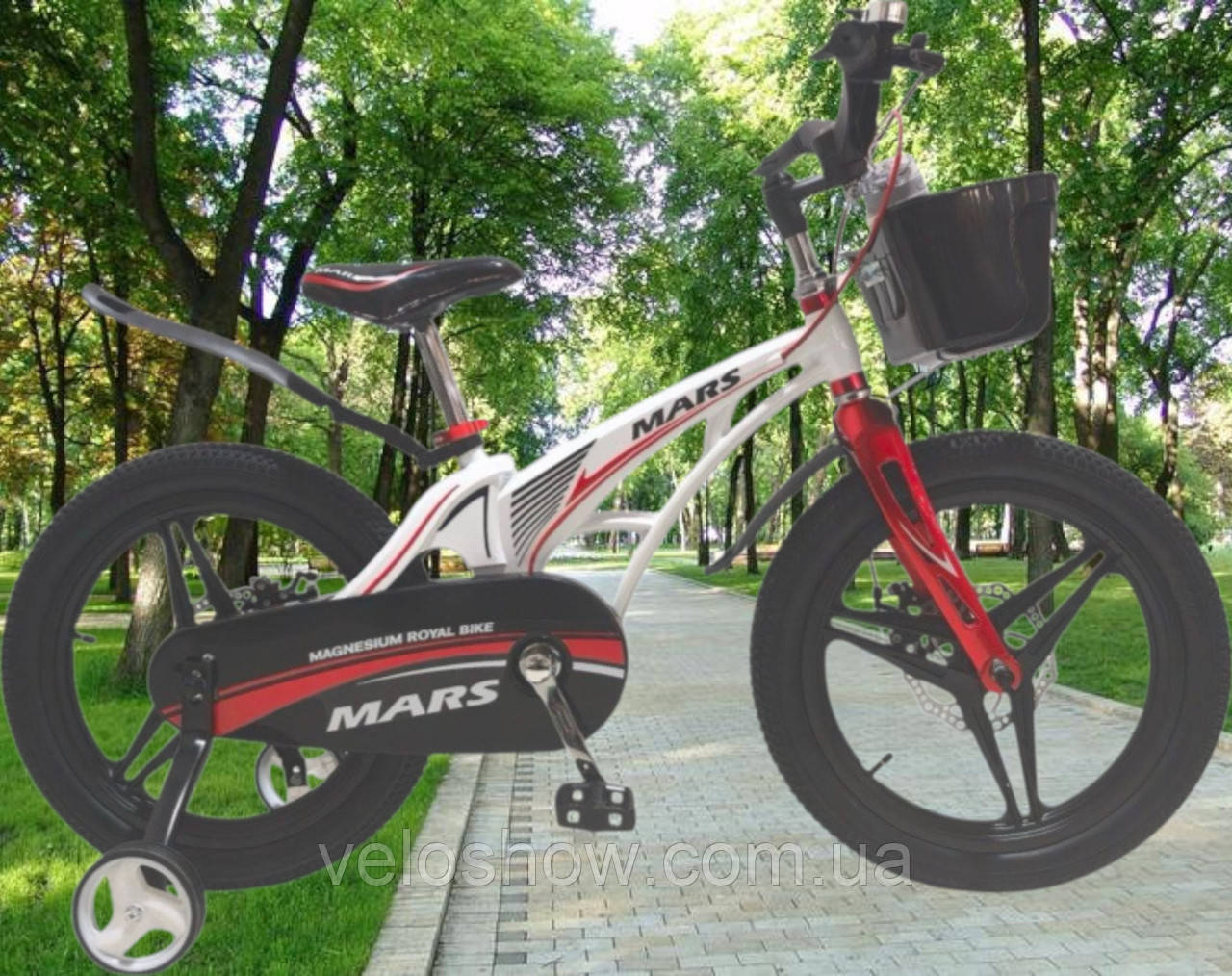 Дитячий магнієвий 16 Mars велосипед полегшений, литі диски, складане кермо, білий для дівчинки, фото 1