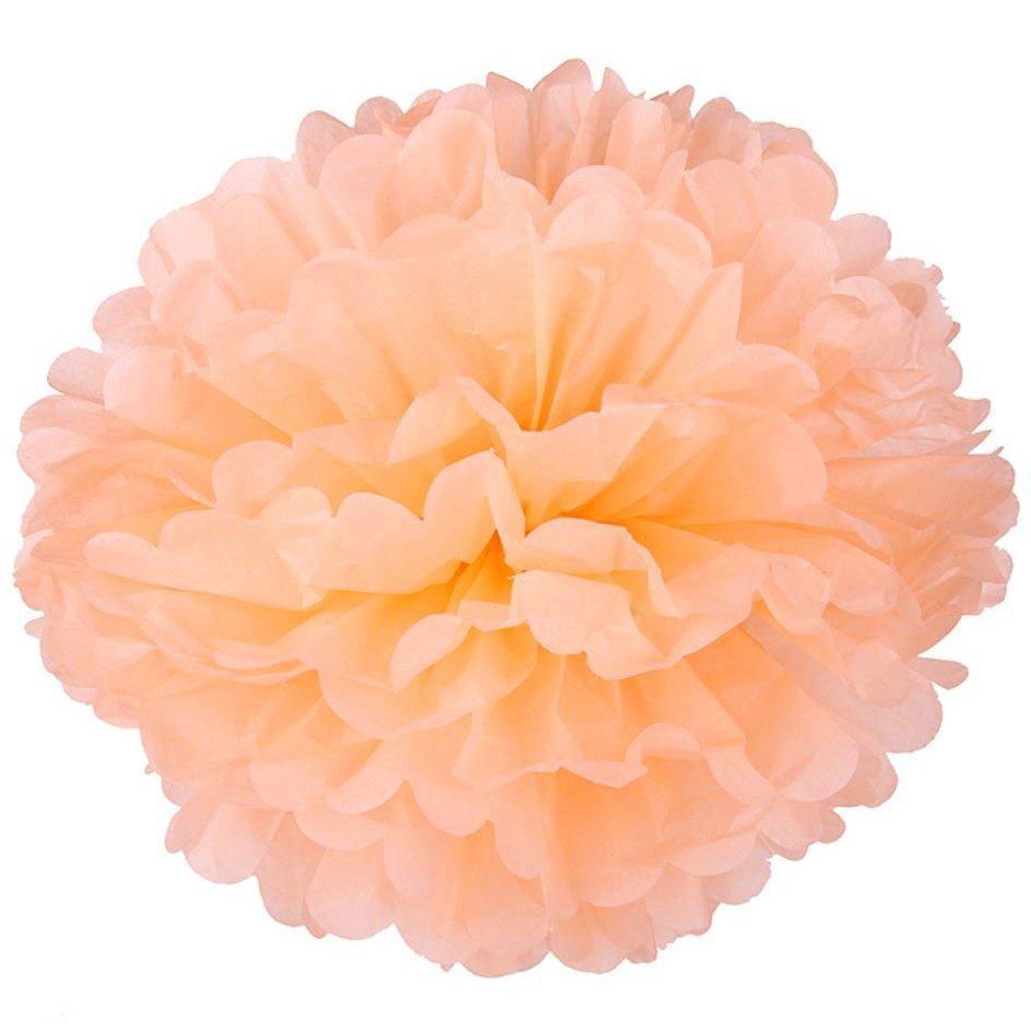 Помпон паперовий персиковий