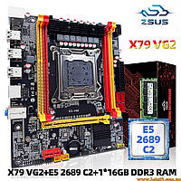 Комплект для ПК ZSUS X79 Xeon E5-2689 v2 16 GB DDR3 ECC LGA2011 NVMe SSD ATX 8 ядер 16 потоків материнська плата сервер пк для ігр