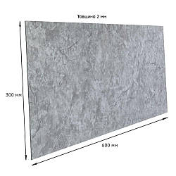 Самоклеюча плитка PET Сірий бетон Лінії під камінь 300х600х2мм панель стінова