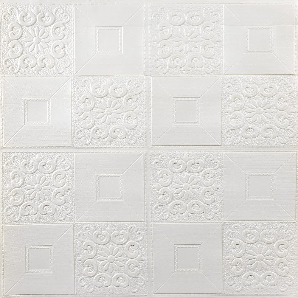 Декоративні 3Д-панелі ПВХ Квадрати візерунок 700*700*3мм м'які панелі ПВХ стельові на клейовій основі, фото 1