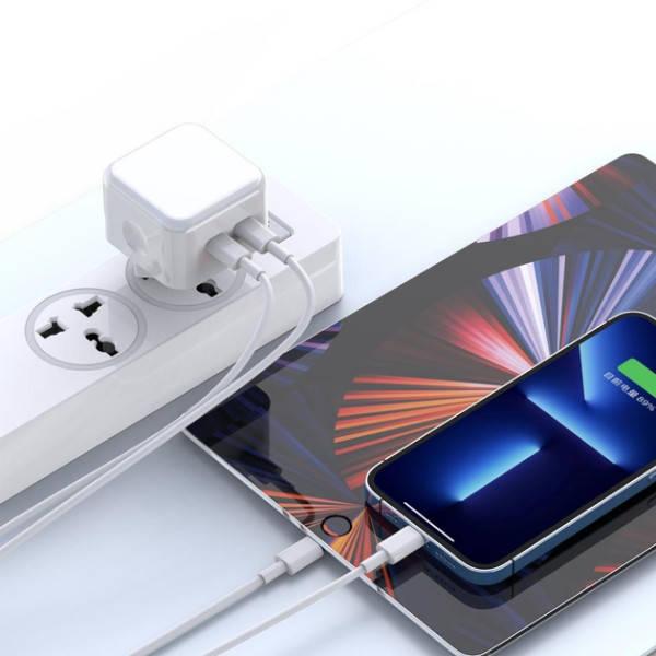 Мережевий зарядний пристрій на два входи Type-c XO L105 35W 35W Fast Charger Біле