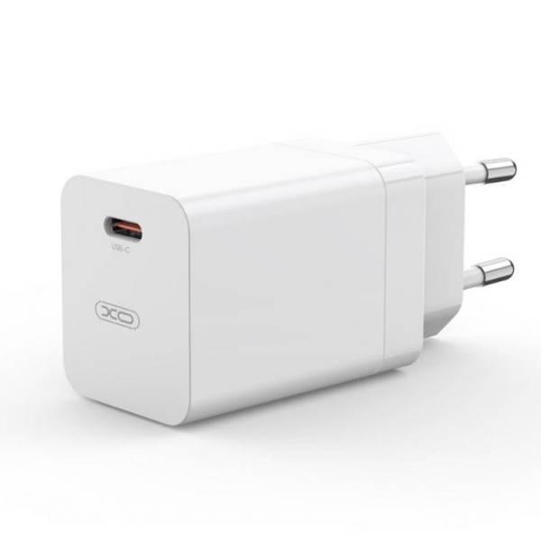 Мережевий зарядний пристрій Type-c із кабелем XO CE10 1USB-C PD 65W Fast Charger Біле