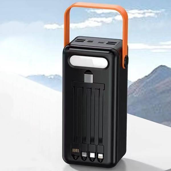 Power Bank із сонячною панеллю та проводами 180000 YM-641 CX Чорний