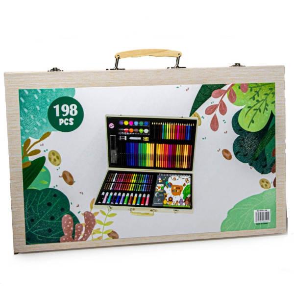 Набір для творчості у дерев'яній скриньці 198 предметів