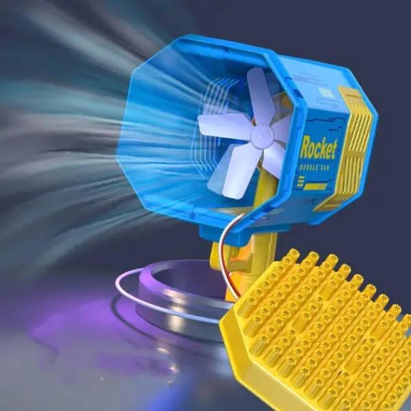 Генератор мильних бульбашок кулемет Блакитний з жовтий