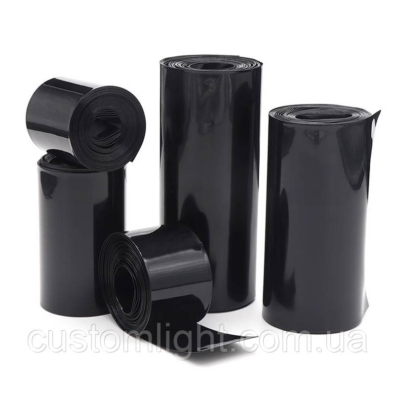 Термозбіжна плівка ПВХ, напіврукав 165 мм, чорна (пог. м), фото 1