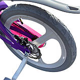 Дитячий магнієвий велосипед полегшений, литі диски, фіолетовий для дівчинки, фото 7