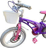 Дитячий магнієвий велосипед полегшений, литі диски, фіолетовий для дівчинки, фото 4