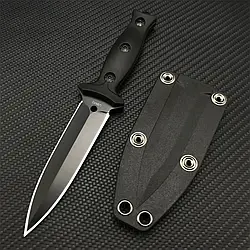 Брелок з фіксованим лезом Тактичний ніж Чорний ABS-пластик Ручка Багатофункціональний Дикий Виживання з чохлом