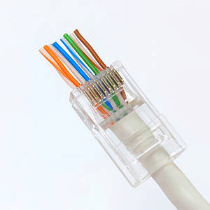 Конектор (джек) RJ-45 неекранований наскрізний, 1 шт