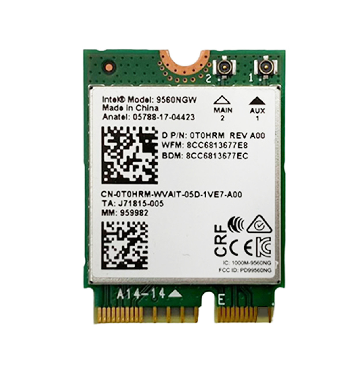 Wi-fi+BT модуль M.2 Intel Wireless-AC 9560 9560NGW (0T0HRM) 802.11ac,1.73 Гбіт/с 2,4 ГГц/5 ГГц!