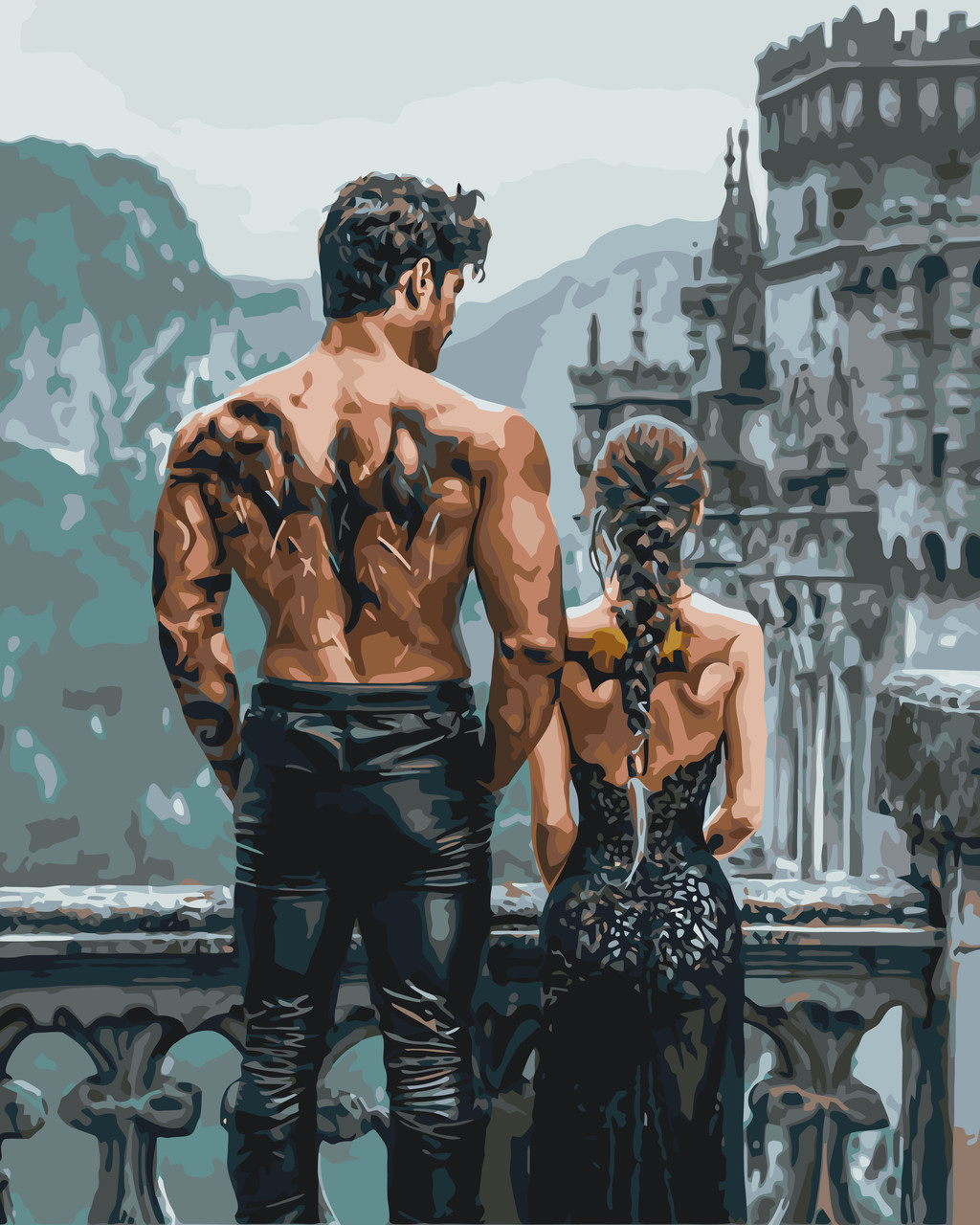 Картина за номерами Пейзаж. Четверте крило. Тіні драконів 40*50 см Орігамі LW 3521, фото 1