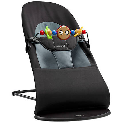 Крісло-шезлонг BabyBjorn Balance Soft Black/Grey+іграшка, фото 2