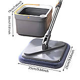 Швабра квадратна із відром SHVBR-31 для прибирання, миття підлог, вікон, стін, в комплекті з 2-ма мопами, фото 5