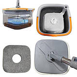 Швабра квадратна із відром SHVBR-31 для прибирання, миття підлог, вікон, стін, в комплекті з 2-ма мопами, фото 7