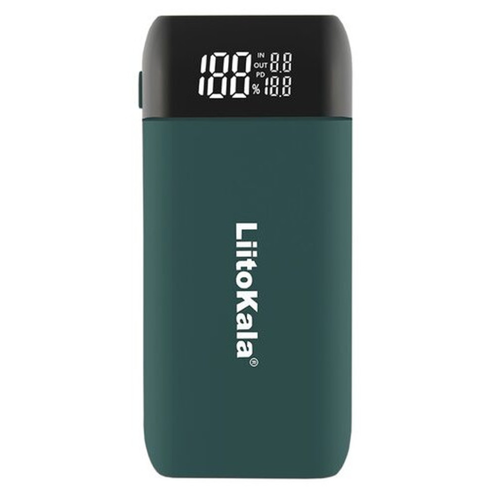 Зарядний пристрій-павербанк LiitoKala Lii-MP2 на 2 канали для акумуляторів, зелений, фото 1