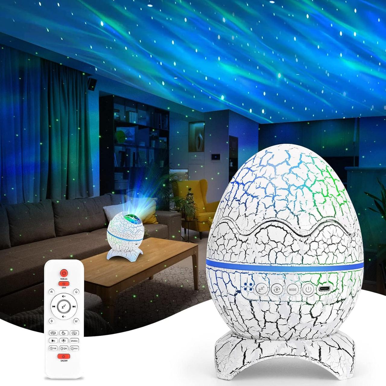 Світлодіодний проектор зоряного неба яйце динозавра Fuqiduo. Нічник із Bluetooth-динаміком, ефкетами, фото 1