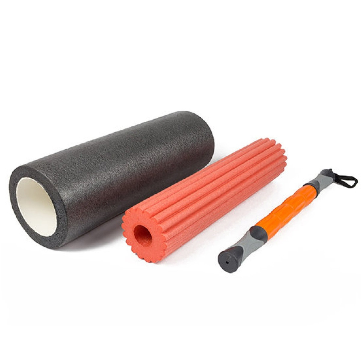 Масажний ролик EasyFit EF-0271 3-в-1, гладкий, EVA-піна, зелений, 45×15 см -для йоги, фітнесу, реабілітації, фото 1