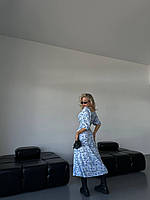 Женское короткое цветочное платье мини стильное легкое короткий рукав