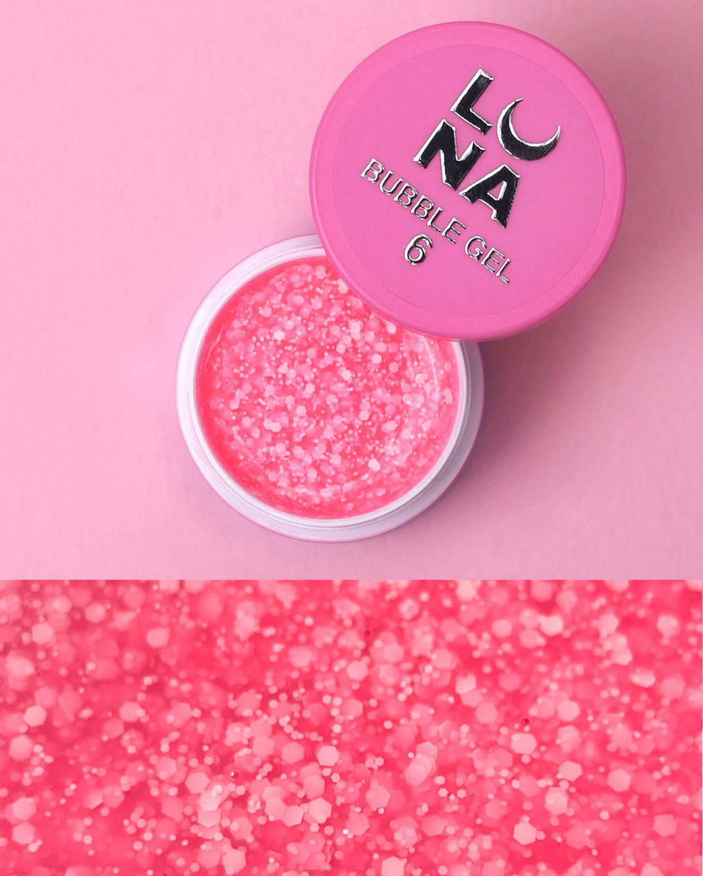 Lunamoon Блискітки для нігтів Bubble Gel №06 5ml, фото 1