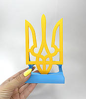 Підставка для телефона Finding Пластикова підставка під телефон планшет тризуб Український герб Жовто-гарячий блакитний