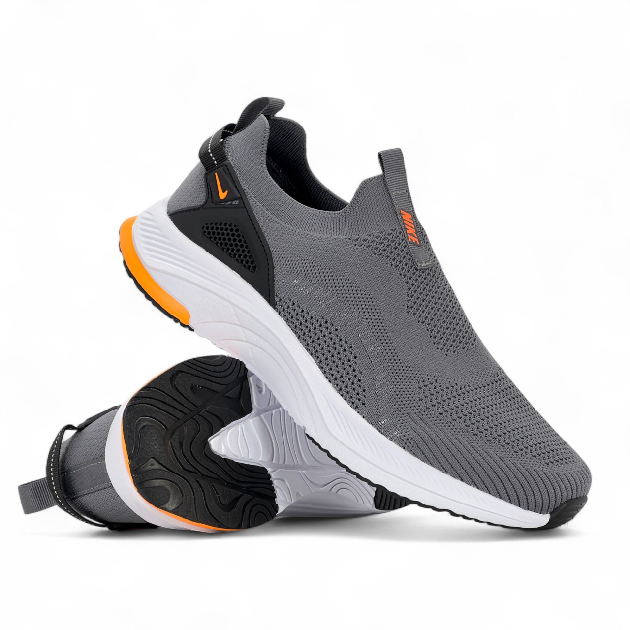 Чоловічі літні мокасини Nike текстильні з сіткою сірі весняні