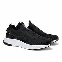 Чоловічі літні мокасини Nike текстильні з сіткою чорні весняні, фото 4