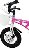 Дитячий магнієвий 20 Mars велосипед полегшений, литі диски, рожевий для дівчинки, фото 6