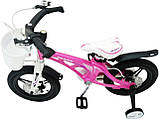 Дитячий магнієвий 20 Mars велосипед полегшений, литі диски, рожевий для дівчинки, фото 5