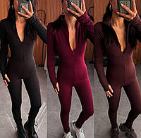 Жіночий однотонний базовий повсякденний спортивний комбінезон 42-44, 44-46