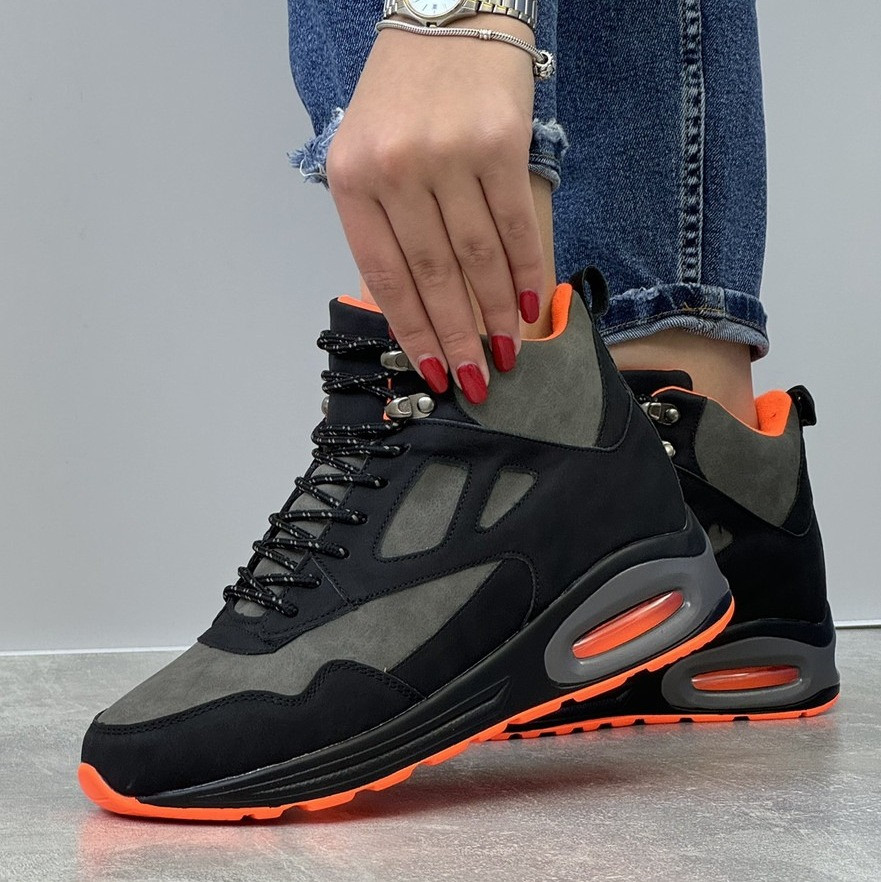 36-39р. Кросівки жіночі зимові на хутрі яскраві чорні (20816523), фото 1