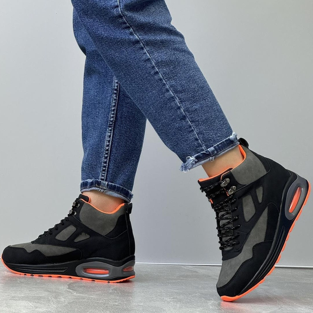 36-39р. Кросівки жіночі зимові на хутрі яскраві чорні утеплені (20816523), фото 1