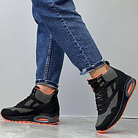36-39р. Кросівки жіночі зимові на хутрі яскраві чорні утеплені (20816523)