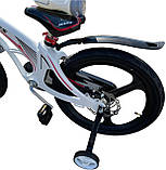 Дитячий магнієвий 16 Mars велосипед полегшений, литі диски, складане кермо, білий для дівчинки, фото 7