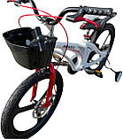 Дитячий магнієвий 16 Mars велосипед полегшений, литі диски, складане кермо, білий для дівчинки, фото 6