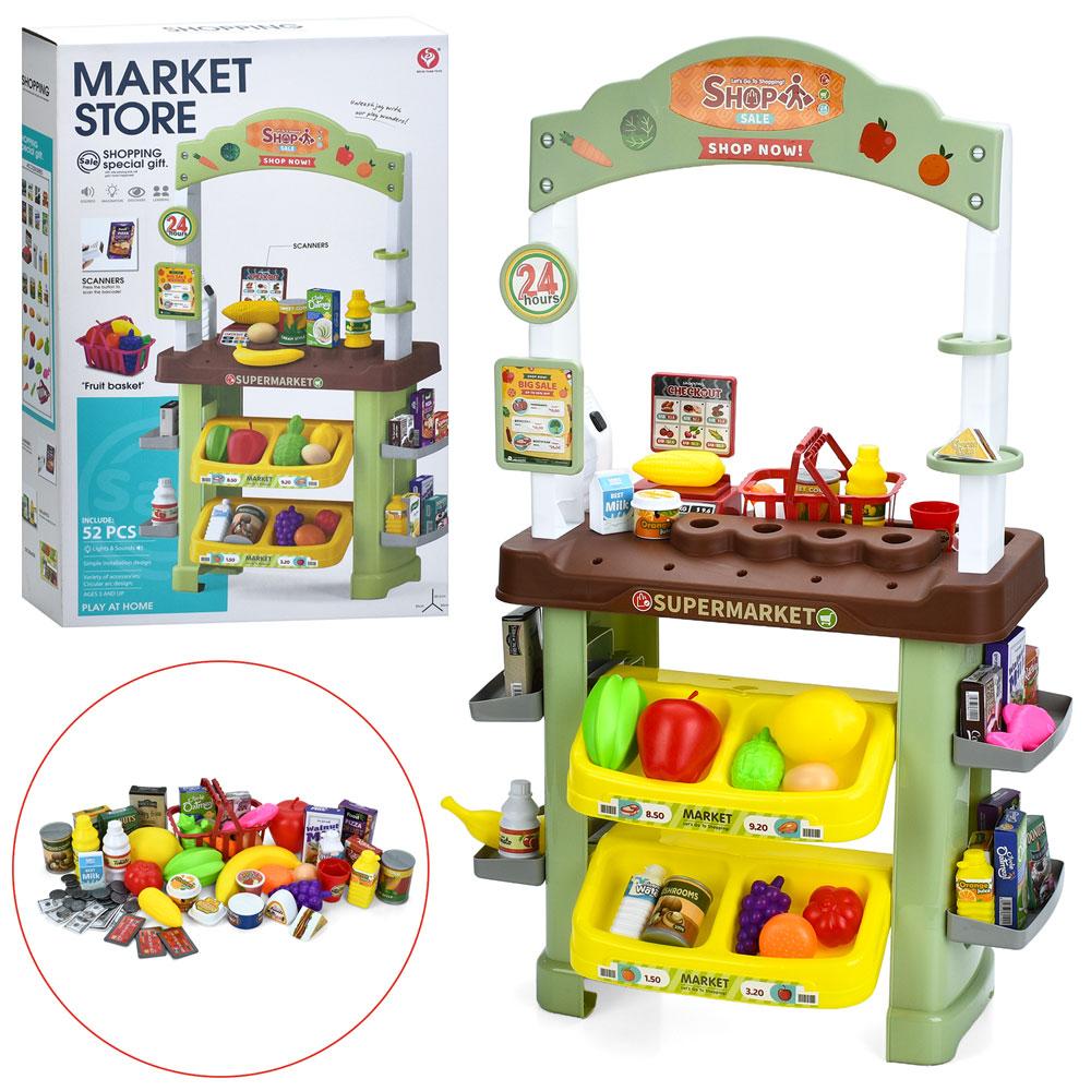 Ігровий набір Магазин 922-206 супермаркет на 52 предмети, сканер, звук, підсвітка, фото 1