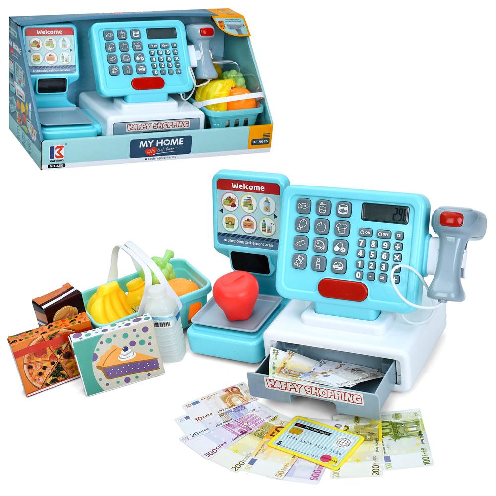 Касовий апарат 3286 дитяча каса, калькулятор, сканер, звук, світло, фото 1