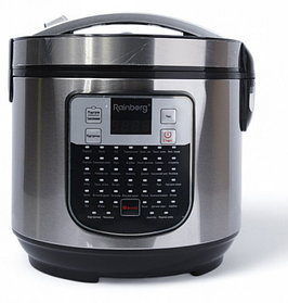 Мультиварка Rainberg 6л 1000Вт Металік — 45 програм, автопідігрів, таймер, багатофункціональна для кухні