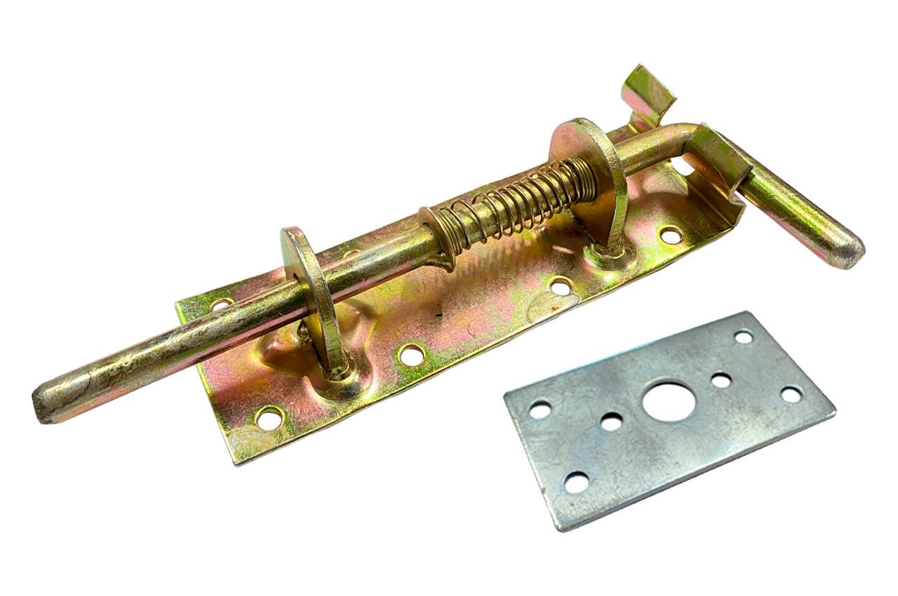 Засув KS-UKR "Виток" з ручкою на пружині 55х225 (цинк) (4008) (bbx), фото 1