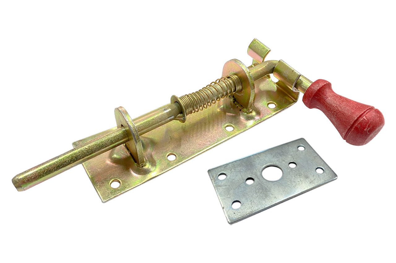 Засув KS-UKR "Виток" ручка на пружині з гумовим покриттям 55х225 (цинк) (4011), фото 1