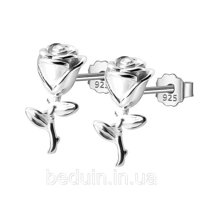 Срібні сережки гвоздики квіти "Рожечки" — срібло 925 проби EGYPT SILVER