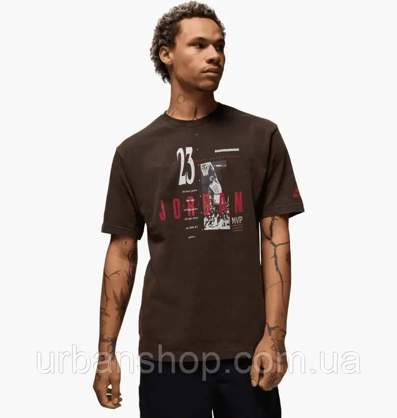 Urbanshop com ua Футболка чоловіча Air Jordan M J Reissue Gx Ss Crew Brown HJ2356-010 РОЗМІРИ ЗАПИТУЙТЕ