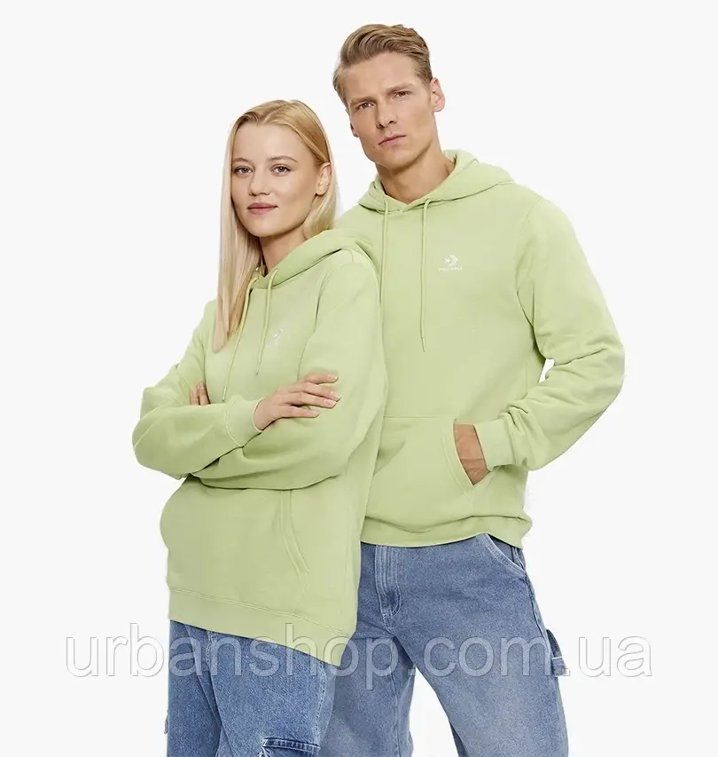 Urbanshop com ua Худі унісекс Converse Standard Fit Left Chest Star Chev Emb Hoodie Bb Green 10024509-354